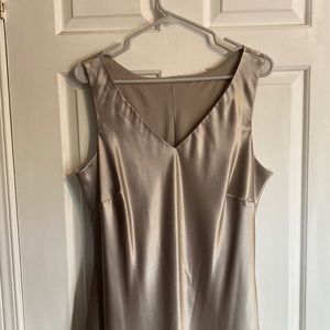 Bias cut champagne coloured satin dress